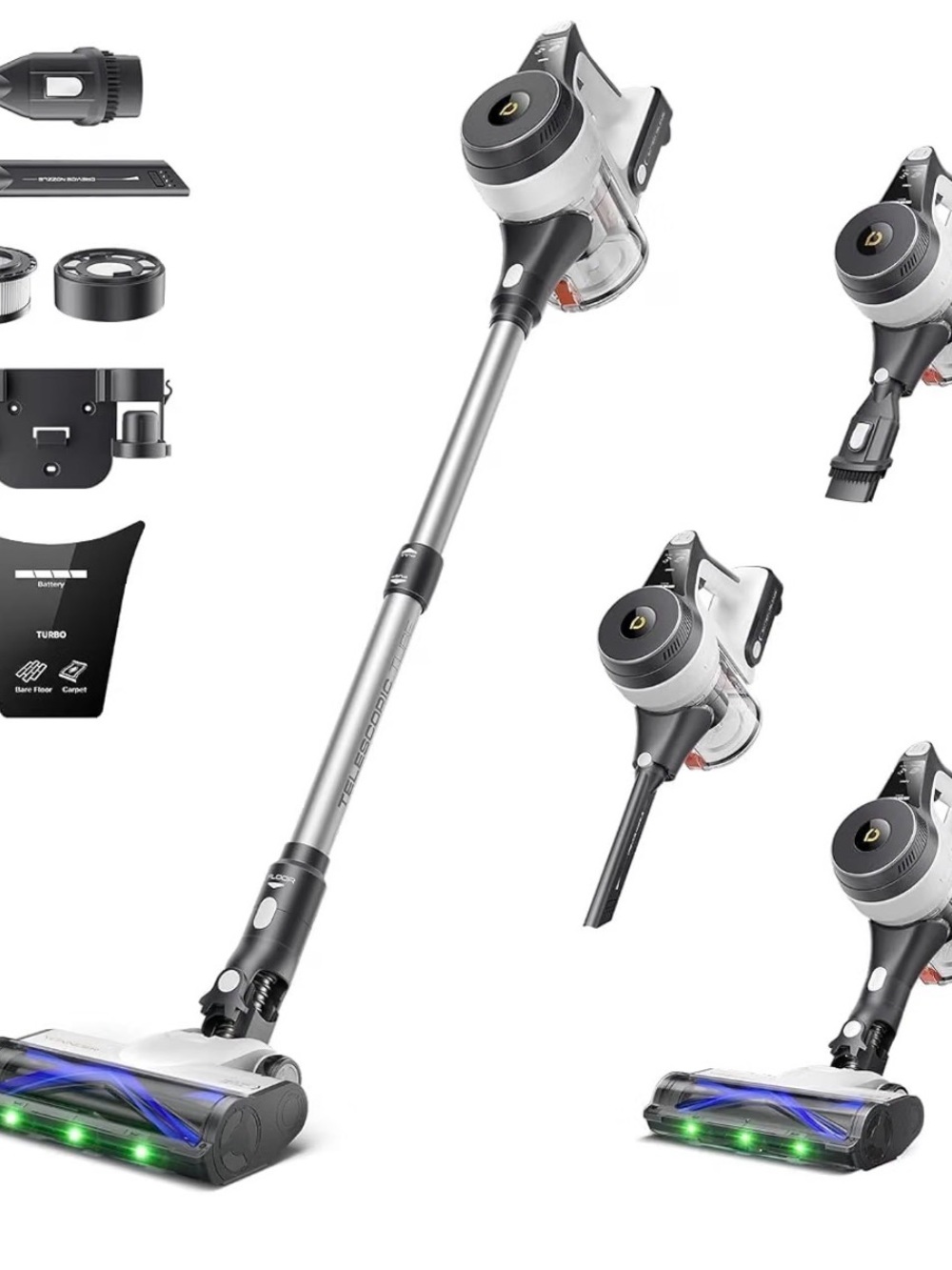 Cordless Stick Vacuum Cleaner - Silver and Black